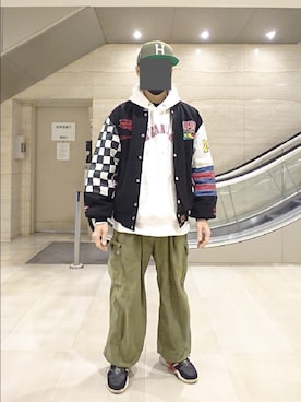 「HUF」｜「アイテム（キャップ）」を使った、たっくんさん（メンズ・176cm）の冬コーディネート