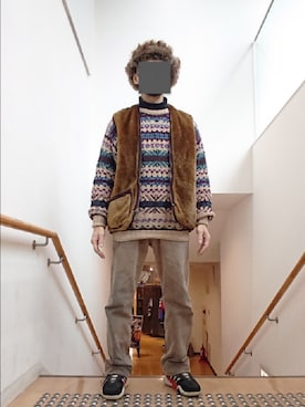 たっくんさんの「BARBOUR (バブアー)　WARM PILE WAISTCOAT ZIPIN LINER(MLI0004)」を使ったコーディネート