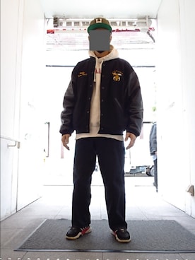 「HUF」｜「アイテム（キャップ）」を使った、たっくんさん（メンズ・176cm）の冬コーディネート