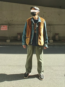 「SOFFE（ソフィー）のアイテム（Tシャツ/カットソー）」を使った、たっくんさん（メンズ・176cm）の秋コーディネート