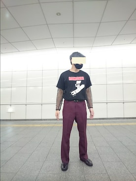 「バンドT」｜「アイテム（ハンチング/ベレー帽）」を使った、たっくんさん（メンズ・176cm）の夏コーディネート