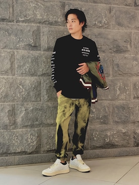 「DIESEL（ディーゼル）のアイテム（スタジャン）」を使った、Ko-ta-さん（メンズ・171cm）の夏コーディネート