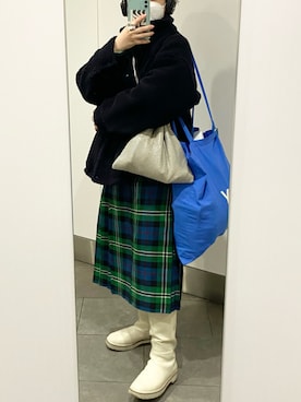 「FRAMeWORK（フレームワーク）のアイテム（ブルゾン）」を使った、sayakaさん（レディース・154cm）の冬コーディネート