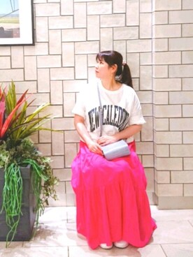 スカート ピンク系 を使った 夏コーデ の人気ファッションコーディネート Wear