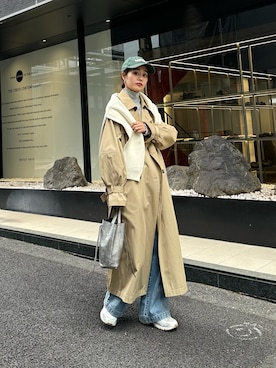 「アイテム（トレンチコート）」を使った、miuraさん（レディース・160cm）の冬コーディネート