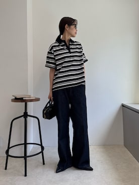 「アイテム（ポロシャツ）」を使った、miuraさん（レディース・160cm）の夏コーディネート