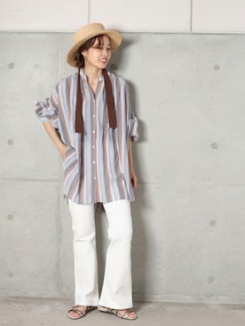 「fredy repit（フレディレピ）のアイテム（帽子）」を使った、miuraさん（レディース・160cm）の夏コーディネート