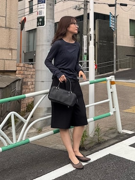 「fredy emue（フレディエミュ）のレイヤードタンクセットロンTシャツ（Tシャツ/カットソー、ブルー系）」を使った、miuraさん（レディース・160cm）の夏コーディネート