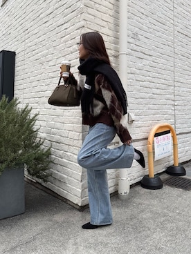 「アイテム（マフラー）」を使った、miuraさん（レディース・160cm）の秋コーディネート