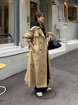 「アイテム（トレンチコート）」を使った、miuraさん（レディース・160cm）の秋コーディネート
