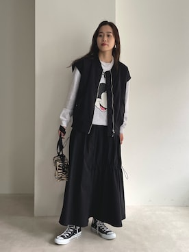 「ベストコーデ」｜「アイテム（ブルゾン）」を使った、miuraさん（レディース・160cm）の冬コーディネート