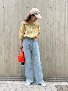 「fredy repit（フレディレピ）のアイテム（帽子）」を使った、miuraさん（レディース・160cm）の春コーディネート