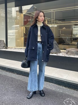「GEVACO」｜「アイテム（ブルゾン）」を使った、miuraさん（レディース・160cm）の秋コーディネート