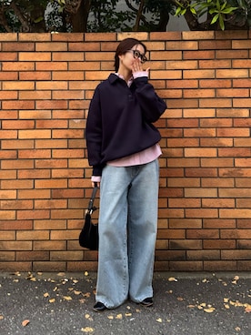 「アイテム（デニムパンツ）」を使った、miuraさん（レディース・160cm）の秋コーディネート