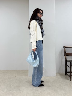 「アイテム（マフラー）」を使った、miuraさん（レディース・160cm）の秋コーディネート