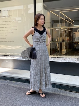 「GLOSTER（グロスター）のアイテム（バッグ）」を使った、miuraさん（レディース・160cm）の夏コーディネート