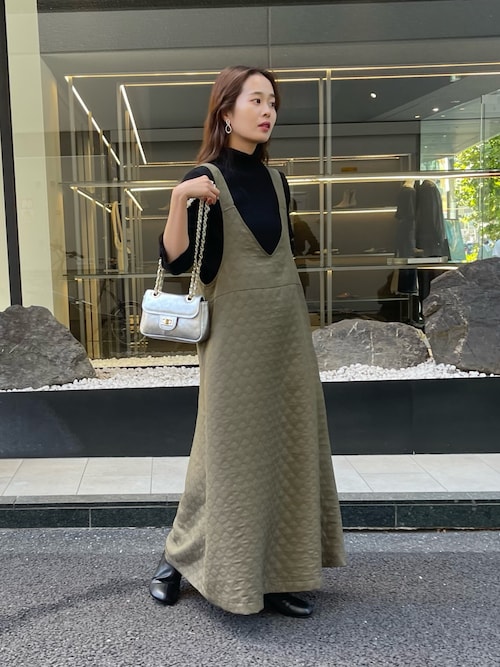 エムズグレイシー　キルティング　ジャンパースカート　40 □M'S GRACY エムズグレイシーキルティングジャンパースカートブラック40