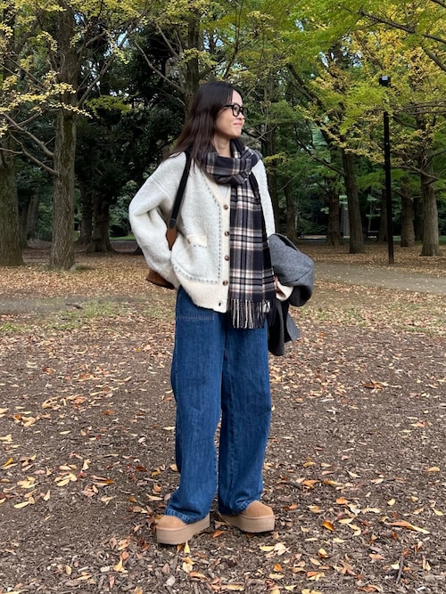 セール】ふわふわ配色ミディ丈カーディガン（カーディガン/ボレロ