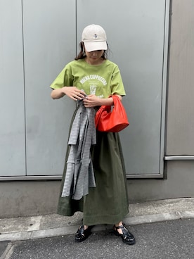 「fredy repit（フレディレピ）のアイテム（帽子）」を使った、miuraさん（レディース・160cm）の春コーディネート