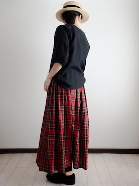 「タータンチェックスカート」｜toccoさん（レディース・160cm）の春コーディネート