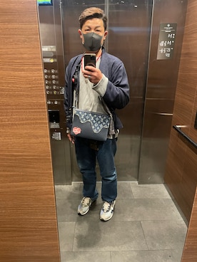 「KENZO（ケンゾー）のアイテム（ノーカラージャケット）」を使った、KENGOHさん（メンズ・170cm）の春コーディネート