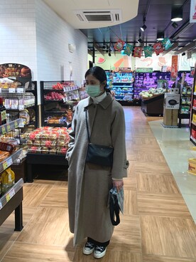 「STYLEMIXER（スタイルミキサー）のアイテム（ステンカラーコート）」を使った、YUKIさん（レディース・165cm）の冬コーディネート
