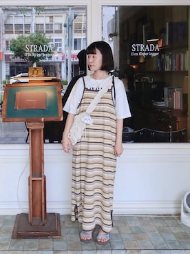 「アイテム（ワンピース/ドレス、イエロー系）」を使った、ズーズーさん（レディース・158cm）の夏コーディネート