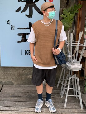 「plain-me（プレインミー）のアイテム（バッグ）」を使った、Tim さん（メンズ・179cm）の秋コーディネート