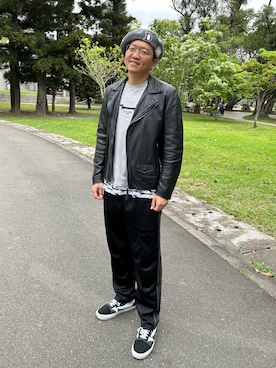 「INHERIT（インヘリット）のアイテム」を使った、Tim さん（メンズ・179cm）の春コーディネート