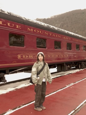 「アイテム（ニットキャップ/ビーニー）」を使った、Cindyさん（レディース・163cm）の秋コーディネート