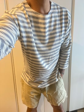 「CALEE（キャリー）のアイテム（パンツ）」を使った、飛車角さん（メンズ・180cm）の夏コーディネート