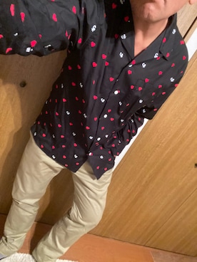 「CALEE（キャリー）のアイテム（チノパンツ）」を使った、飛車角さん（メンズ・180cm）の秋コーディネート