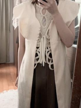 「moi tytto（モイテュット）のウエストデザインリネンライクスカート（スカート、ブラウン系）」を使った、levemrさん（レディース・157cm）の夏コーディネート