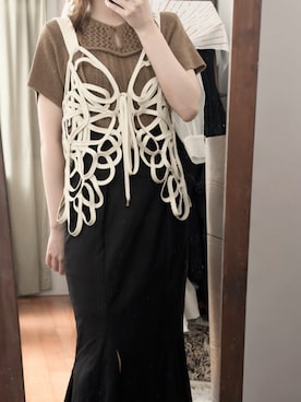 「アイテム（キャミソール、ベージュ系）」を使った、levemrさん（レディース・157cm）の秋コーディネート