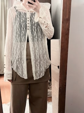 「eaphiのアイテム（シャツ/ブラウス、ホワイト系）」を使った、levemrさん（レディース・157cm）の夏コーディネート
