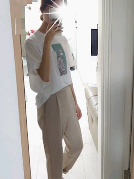 「通勤穿搭」｜「アイテム（Tシャツ/カットソー）」を使った、Opusyanさん（レディース・164cm）の秋コーディネート