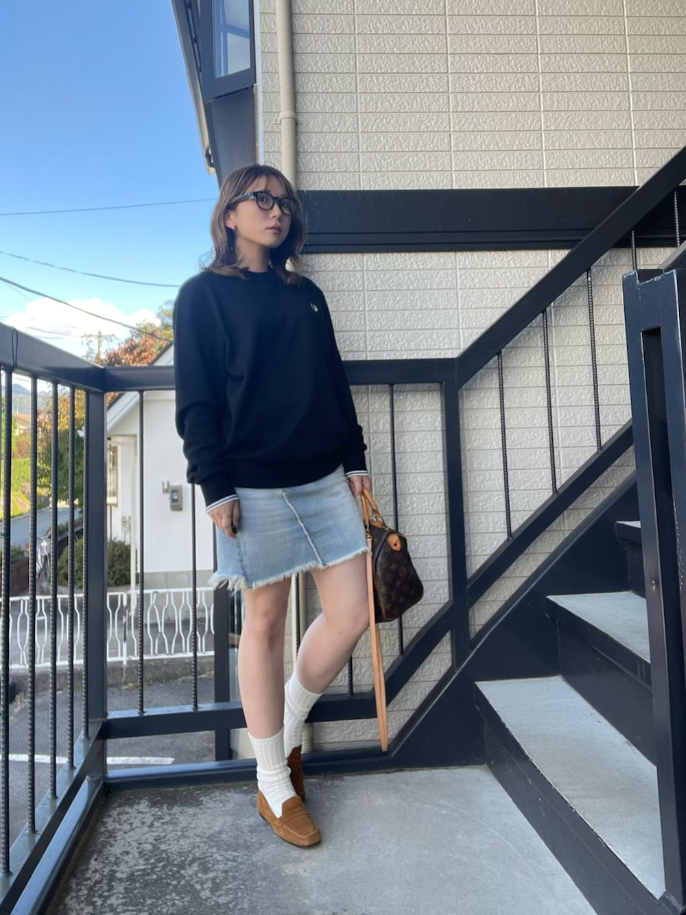 shihoさんの「◆MADISON BLUE 5p DENIM MINI スカート（Deuxieme Classe）」を使ったコーディネートの1枚目の写真