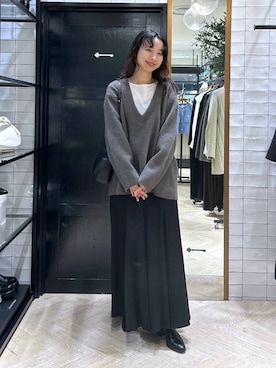 「A part by（アパートバイ）のアイテム（ハンドバッグ）」を使った、ナオさん（レディース・158cm）の冬コーディネート