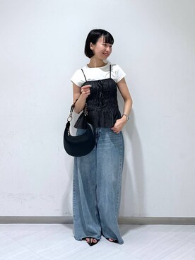 「A part by（アパートバイ）のアイテム（サンダル）」を使った、ナオさん（レディース・158cm）の春コーディネート
