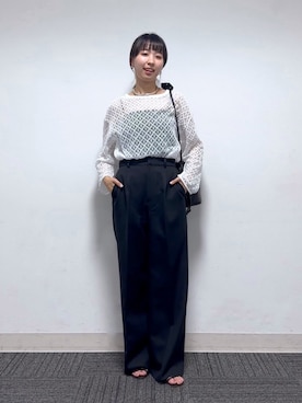 「アパートバイローリーズ」｜「アイテム（スラックス）」を使った、ナオさん（レディース・158cm）の夏コーディネート