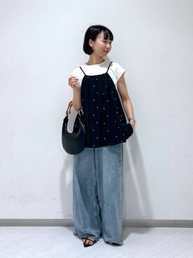 「A part by（アパートバイ）のアイテム（サンダル）」を使った、ナオさん（レディース・158cm）の春コーディネート