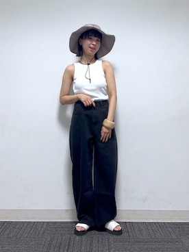 「アパートバイローリーズ」｜「アイテム（帽子）」を使った、ナオさん（レディース・158cm）の夏コーディネート