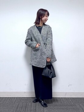 「アパートバイローリーズ」｜「アイテム（ノーカラージャケット）」を使った、ナオさん（レディース・158cm）の秋コーディネート