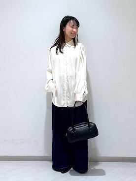 「A part by（アパートバイ）のアイテム（ハンドバッグ）」を使った、ナオさん（レディース・158cm）の冬コーディネート