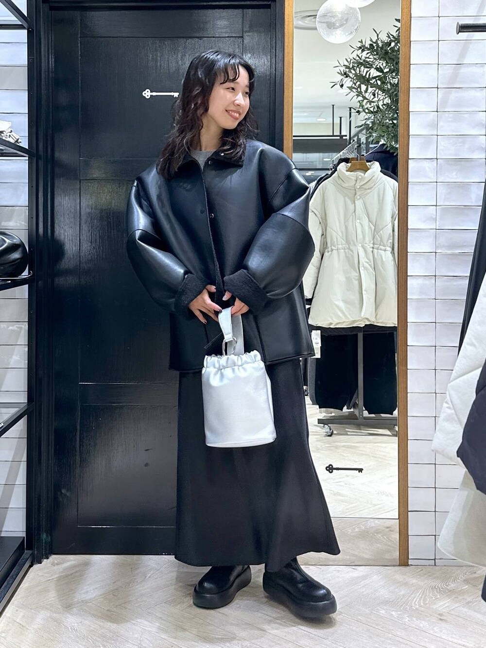 A part by アパートバイ ムートンリバーブルゾン ライトベージュ S