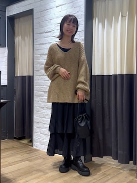「アパートバイローリーズ」｜「アイテム（ブーツ）」を使った、ナオさん（レディース・158cm）の秋コーディネート