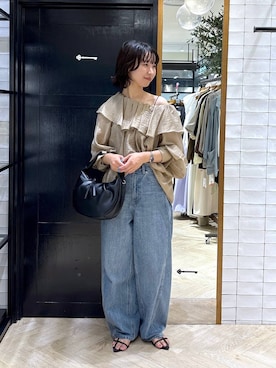 「A part by（アパートバイ）のアイテム（ハンドバッグ）」を使った、ナオさん（レディース・158cm）の夏コーディネート