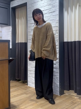 「アパートバイローリーズ」｜「アイテム（ローファー）」を使った、ナオさん（レディース・158cm）の秋コーディネート