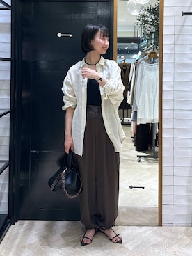 「A part by（アパートバイ）のアイテム（サンダル）」を使った、ナオさん（レディース・158cm）の春コーディネート