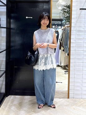 「アイテム（チュニック）」を使った、ナオさん（レディース・158cm・20代）の夏コーディネート